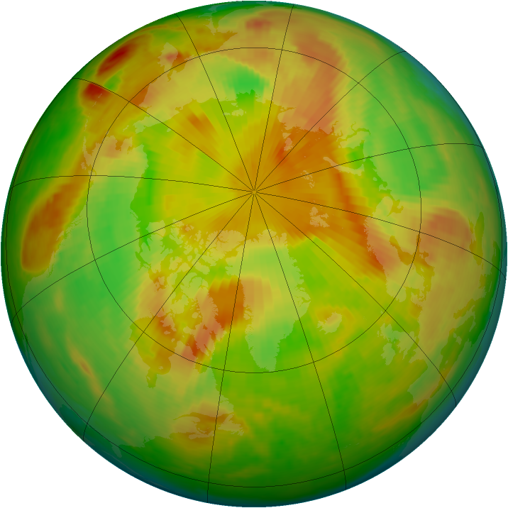 Arctic ozone map for 24 May 1998